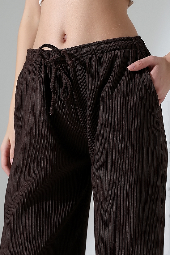 22146 KADIN AKORDİON FULL LYC KUMAŞ  CEPLİ İNCE BELLASTİKLİ PAÇASI AÇIK SALAŞ PANTOLON 