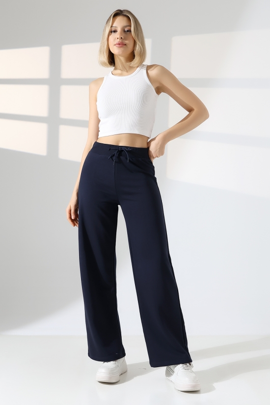 22143 KADIN  DİAGONEL ŞARDONSUZ 3 İP PENYE KOMPAKT KEMERİ KAŞGORSELİ  PAÇASI AÇIK EŞOFMAN PANTOLON 