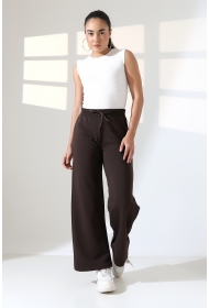 22143 KADIN  DİAGONEL ŞARDONSUZ 3 İP PENYE KOMPAKT KEMERİ KAŞGORSELİ  PAÇASI AÇIK EŞOFMAN PANTOLON 