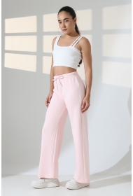 22143 KADIN  DİAGONEL ŞARDONSUZ 3 İP PENYE KOMPAKT KEMERİ KAŞGORSELİ  PAÇASI AÇIK EŞOFMAN PANTOLON 