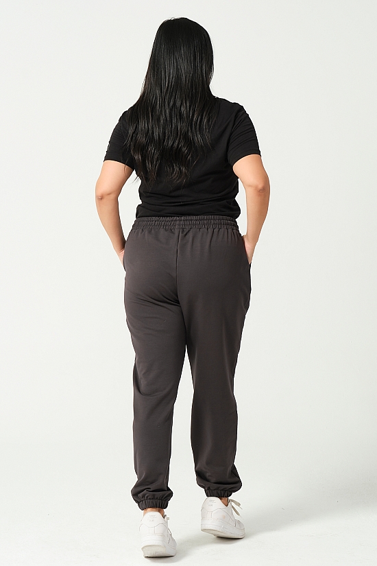 21633BB BÜYÜK BEDEN KADIN FULL LYC PENYE KOMPAKT 2 İPLİK CEPLİ PAÇASI LAST. EŞOFMAN PANTOLON 