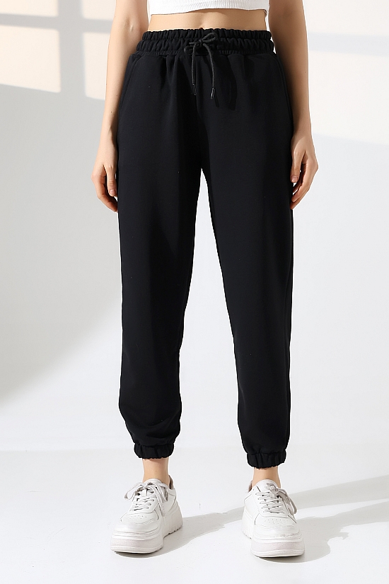 22169 KADIN DİAGONEL ŞARDONSUZ 3 İP PENYE KOMPAKT PAÇASI LASTİKLİ EŞOFMAN PANTOLON 