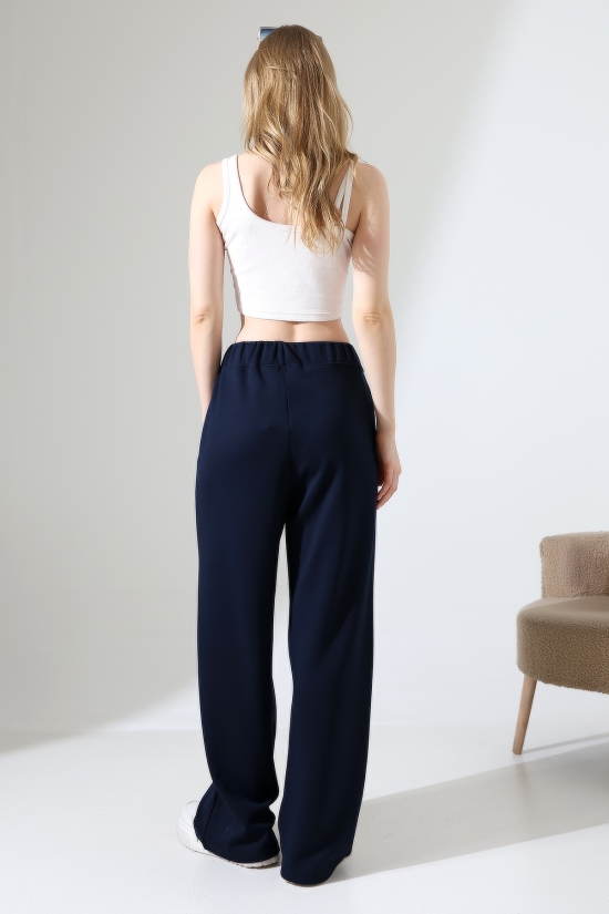 22060 KADIN DOUBLEFACE YUMUŞAK DOKU ÖNÜ ÇIMALI PAÇASI AÇIK EŞOFMAN PANTOLON 