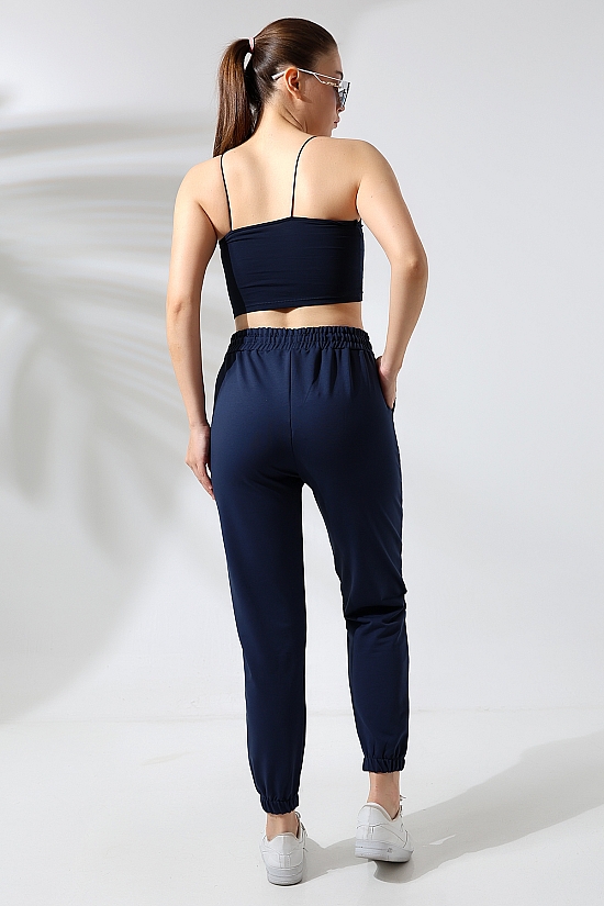 21633 KADIN FULL LYC PENYE COMPACKT 2 İPLİK CEPLİ PAÇASI LAST. EŞOFMAN PANTOLON 