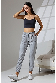 21633 KADIN FULL LYC PENYE KOMPAKT 2 İPLİK CEPLİ PAÇASI LAST. EŞOFMAN PANTOLON 