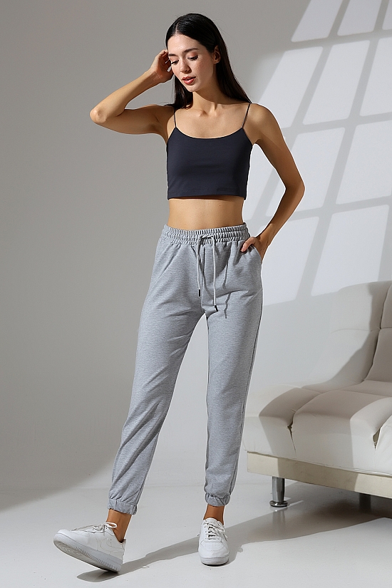 21633 KADIN FULL LYC PENYE COMPACKT 2 İPLİK CEPLİ PAÇASI LAST. EŞOFMAN PANTOLON 