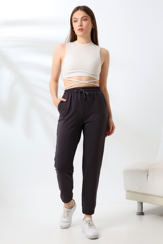 21633 KADIN FULL LYC PENYE COMPACKT 2 İPLİK CEPLİ PAÇASI LAST. EŞOFMAN PANTOLON 