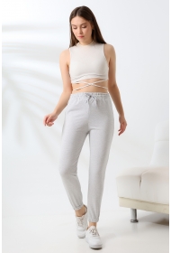 21633 KADIN FULL LYC PENYE KOMPAKT 2 İPLİK CEPLİ PAÇASI LAST. EŞOFMAN PANTOLON 