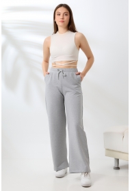 21655 KADIN FULL LYC PENYE KOMPAKT 2 İPLİK CEPLİGENİŞ  PAÇASI AÇIK PANTOLON 