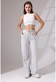 21655 KADIN FULL LYC PENYE KOMPAKT 2 İPLİK CEPLİGENİŞ  PAÇASI AÇIK PANTOLON 