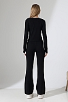 22133 KADIN PARMAK GEÇMELİ UZUN KOL TSHIRT VE ALT PANTOLON FULL LYC RİBANA TAKIM 
