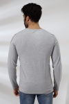 19647 ERKEK REGULAR FİT UZUN KOL V YAKA TSHIRT