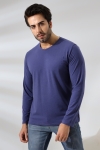 19647 ERKEK REGULAR FİT UZUN KOL V YAKA TSHIRT
