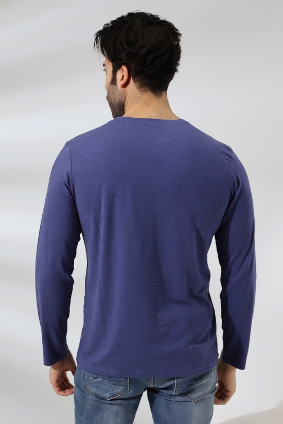 19647 ERKEK REGULAR FİT UZUN KOL V YAKA TSHIRT