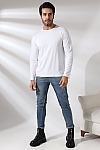 21483 ERKEK REGULAR FİT UZUN KOL BİSİKLET YAKA TSHIRT