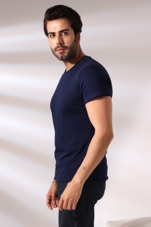 19954 ERKEK REGULAR FİT KISA KOL PİS DİKİMLİ V YAKA TSHIRT