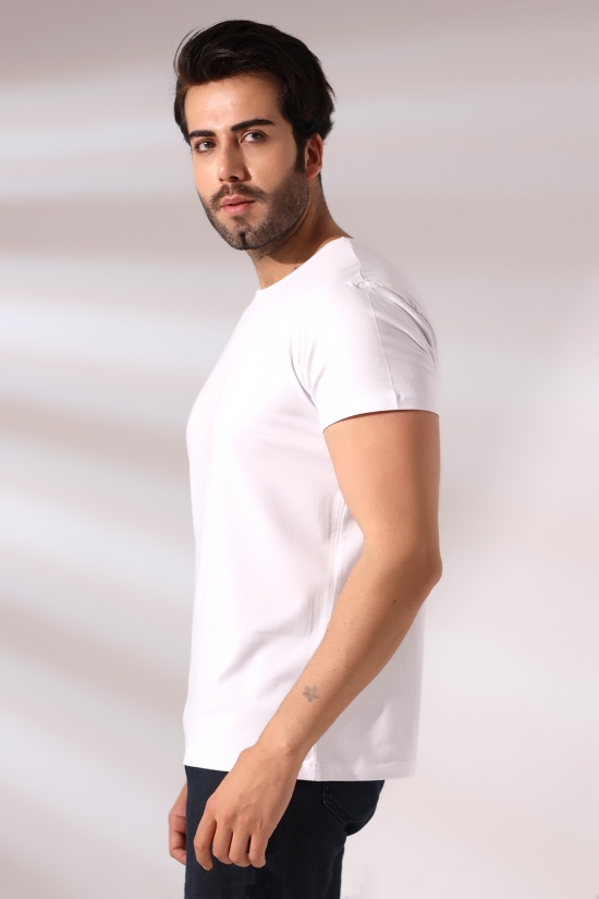 19952 ERKEK REGULAR FİT KISA KOL BİSİKLET YAKA TSHIRT