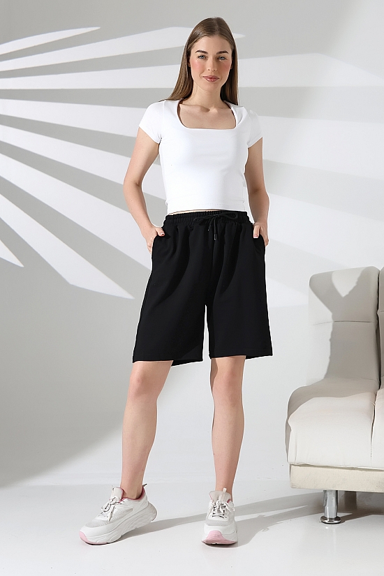 21823 KADIN LYC PENYE KOMPAKT 2 İPLİK CEPLİ ŞORT 