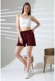 21822 KADIN LYC PENYE KOMPAKT 2 İPLİK CEPLİ PAÇASI KATLAMALI ŞORT 