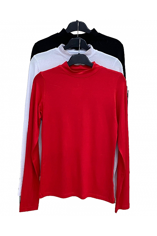 31756 - 3LÜ PAKET KADIN YARIM BALIKÇI UZUN KOLU PARMAK GEÇMELİ  BLUZ 