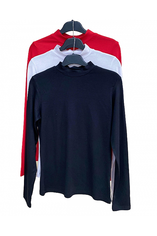 31756 - 3LÜ PAKET KADIN YARIM BALIKÇI UZUN KOLU PARMAK GEÇMELİ  BLUZ 