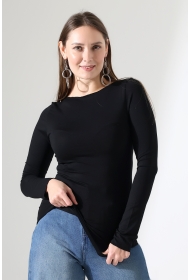 22199 KADIN OVERLOK KAYIK YAKA UZUN KOL UÇLARI VE ETEĞİ OVERLOKLU FULL LYC VİSKON BLUZ 