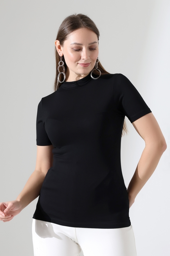 22192 KADIN YARIM BALIKÇI DİKYAKA KISA KOL FULL LYC VSK TSHIRT 