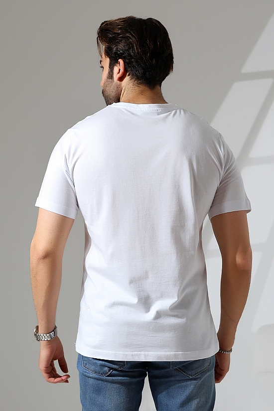 21751  ERKEK BASİC COMFOFRT FİT  KISA KOL BİSİKLET YAKA PAMUKLU TSHIRT 