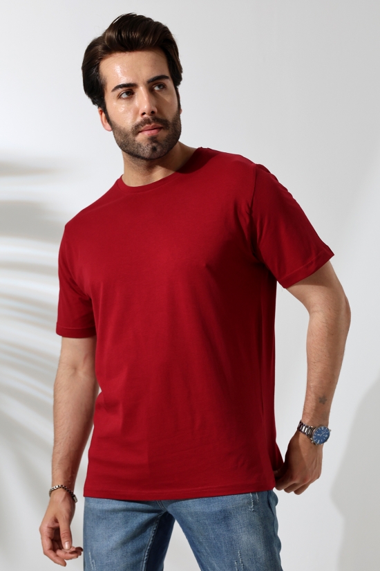 21751  ERKEK BASİC COMFOFRT FİT  KISA KOL BİSİKLET YAKA PAMUKLU TSHIRT 