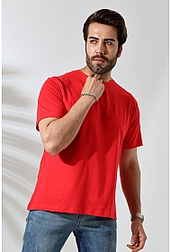 21751  ERKEK BASİC COMFOFRT FİT  KISA KOL BİSİKLET YAKA PAMUKLU TSHIRT 