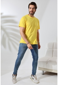 21751  ERKEK BASİC COMFOFRT FİT  KISA KOL BİSİKLET YAKA PAMUKLU TSHIRT 