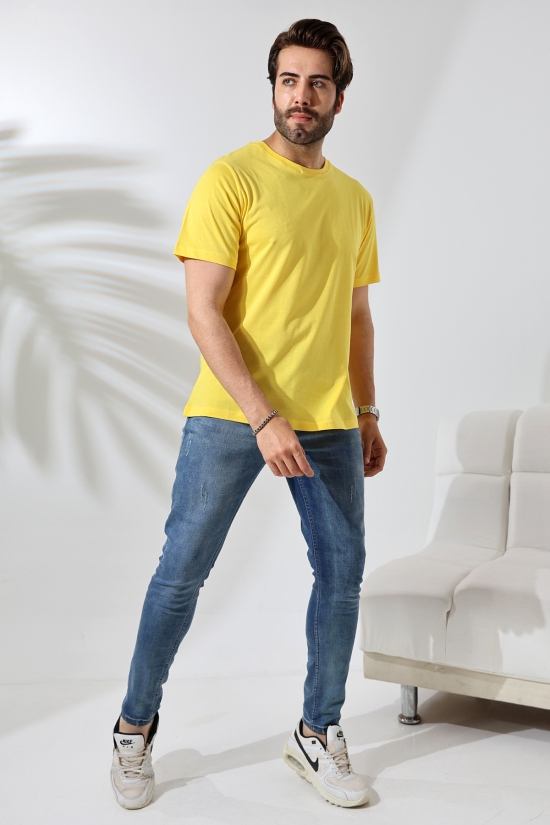 21751  ERKEK BASİC COMFOFRT FİT  KISA KOL BİSİKLET YAKA PAMUKLU TSHIRT 