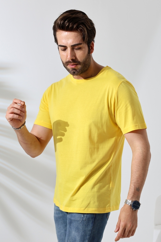 21751  ERKEK BASİC COMFOFRT FİT  KISA KOL BİSİKLET YAKA PAMUKLU TSHIRT 