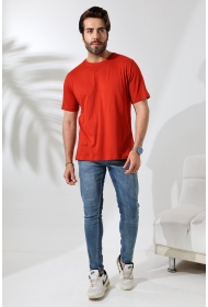 21751  ERKEK BASİC COMFOFRT FİT  KISA KOL BİSİKLET YAKA PAMUKLU TSHIRT 