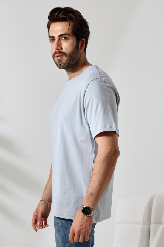 21751  ERKEK BASİC COMFOFRT FİT  KISA KOL BİSİKLET YAKA PAMUKLU TSHIRT 