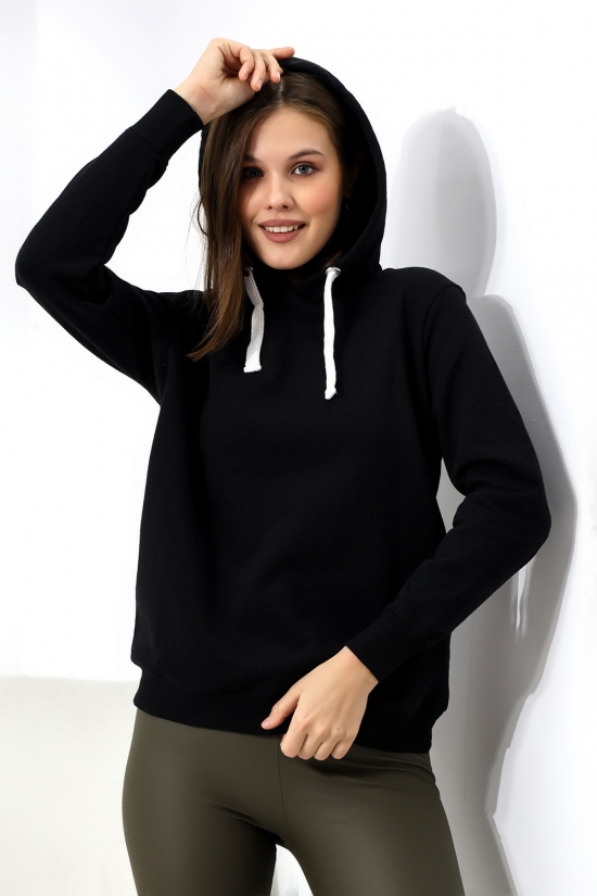 19491 KADIN DÜZ 2İP ŞARDONLU  KAPŞONLU SWETSHIRT