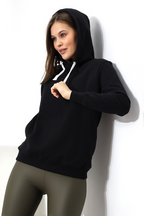 19491 KADIN DÜZ 2İP ŞARDONLU  KAPŞONLU SWETSHIRT