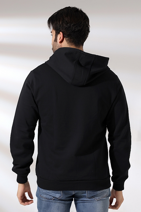 19195 ERKEK DÜZ 2İP ŞARD. KEMİK FERM. KAPŞONLU SWETSHIRT
