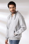 19195 ERKEK DÜZ 2İP ŞARD. KEMİK FERM. KAPŞONLU SWETSHIRT