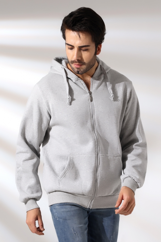 19195 ERKEK DÜZ 2İP ŞARD. KEMİK FERM. KAPŞONLU SWETSHIRT