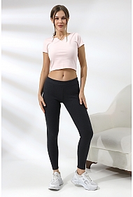 19114 KADIN LYC RİB.ŞARDONLU TAYT 