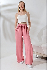 21143  KADIN AYROBİN SALAŞ CEPLİUZUN PAÇA YANLARI AÇIK YIRTMAÇLI SALAŞ PANTOLON 