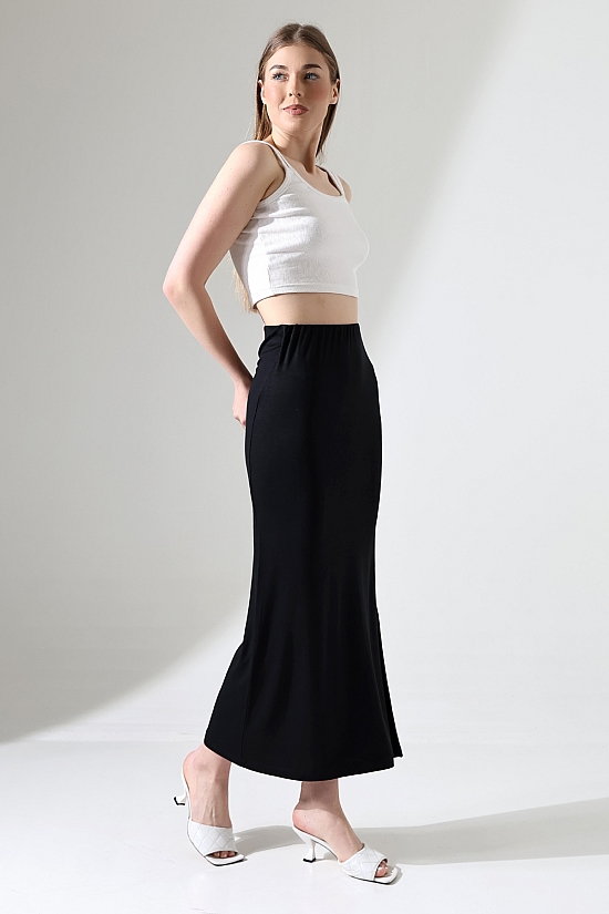 21921 KADIN FULL LYC VSKRİBANA TEK YIRTMAÇLI UZUN  ETEK 