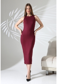 21905 KADIN FULL LYC VİSK.RİBANA KOLSUZ UZUN ELBİSE  